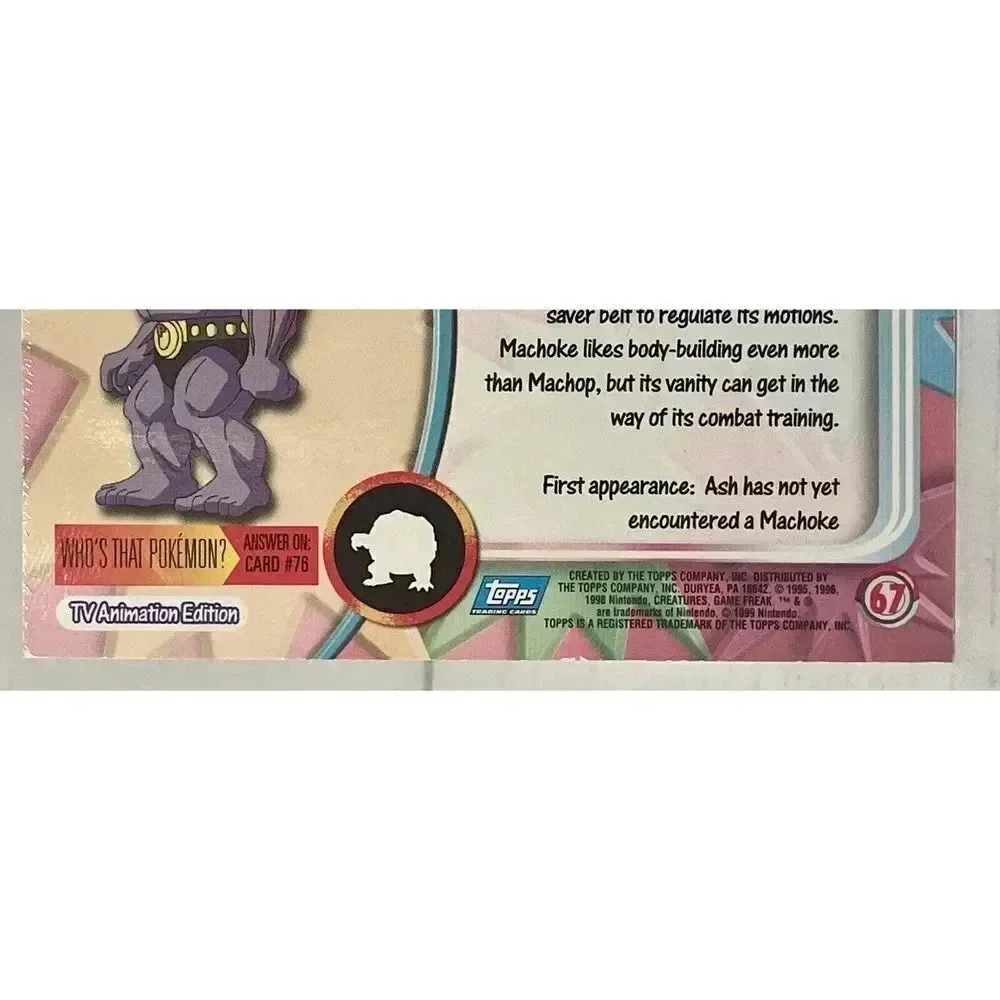 Machoke #67 Topps Foil Series 1 Pokemon NM Vintage TV Animation Edition‎ 1999 - Picture 7 of 15
